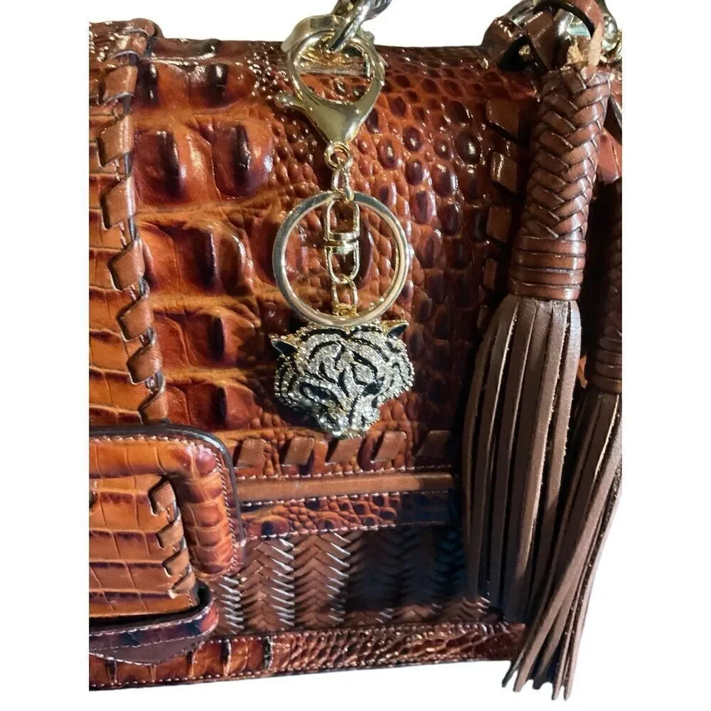 Roaring Tiger Jeweled Keychain